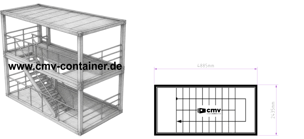 Aussentreppencontainer (EG – 1. OG)